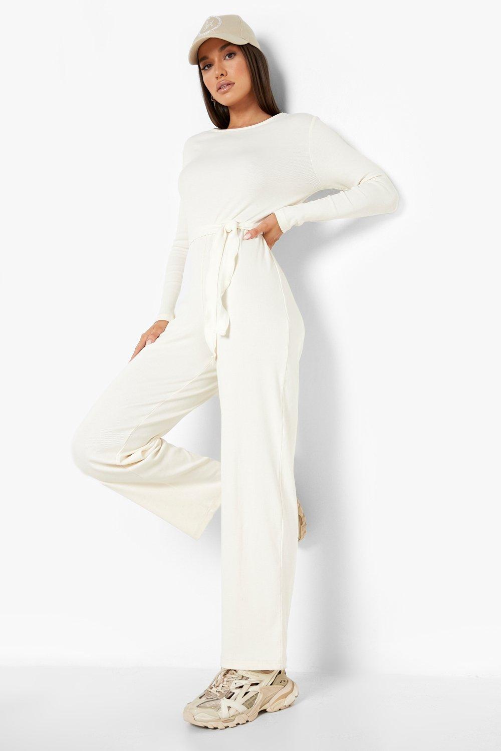 White long store sleeve jumpsuit uk